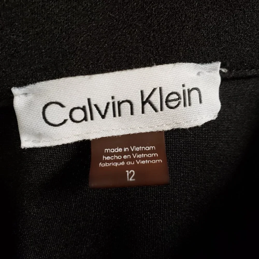 Calvin Klein Women’s Black Puff Sleeve Shirt Dress Size 12 - Picture 8 of 12